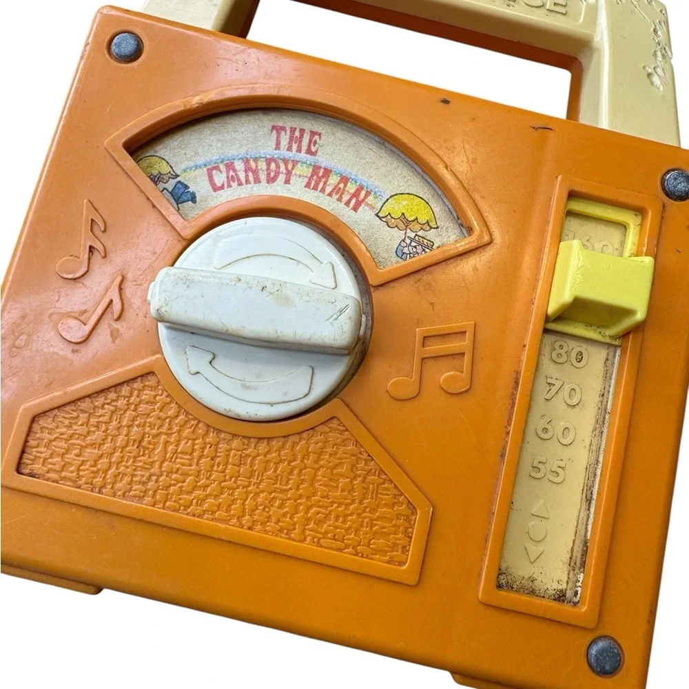 📻 Vintage Fisher Price Wind Up Radio 1978 The Candy Man‎ Orange Toy 📻